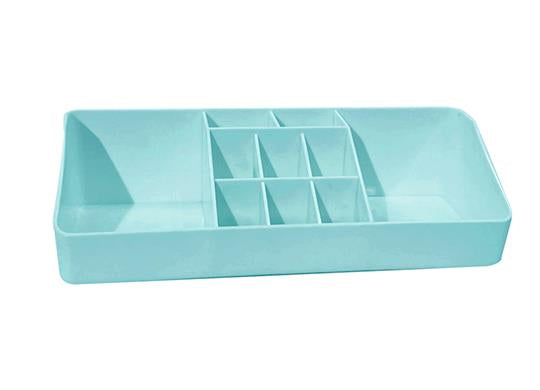 Miniso Minimalist Trapezoid Solid Color Storage Box with Divided Section (Blue)
