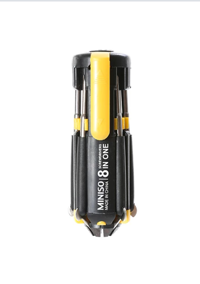 Miniso Screwdriver with Light 8 in 1 (Yellow)