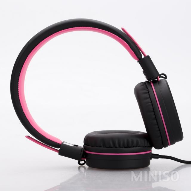 Miniso Foldable Headphone (Pink+Black)