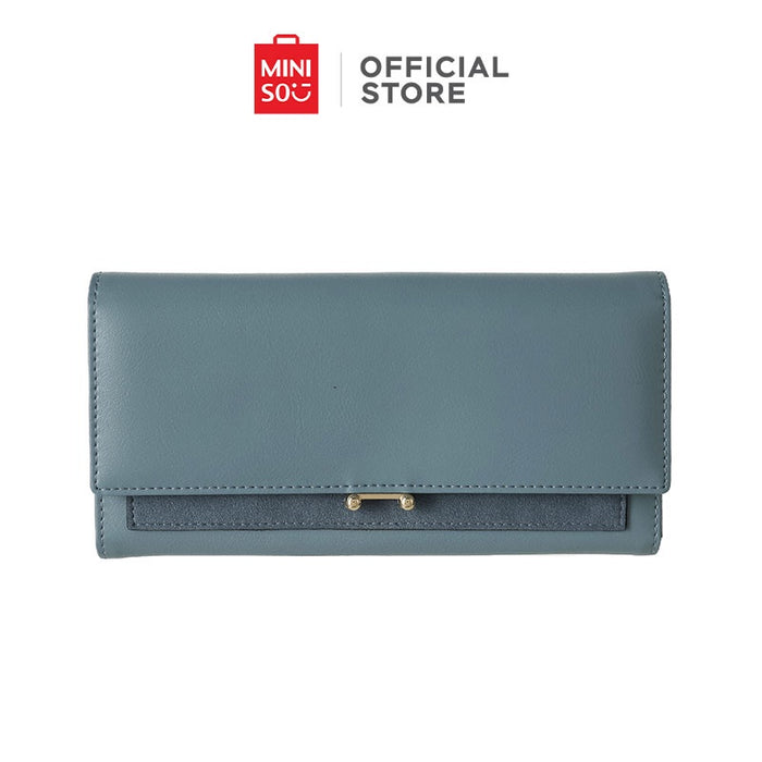 MINISO Women's Wallet with Chamois Patch Dot shaped Blue