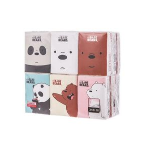 Miniso We Bare Bears Simple Tissues 18 Packs(8 sheets per pack)